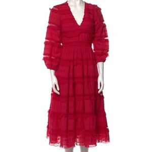 Ulla Johnson A-Line Midi Pink Dress | 0